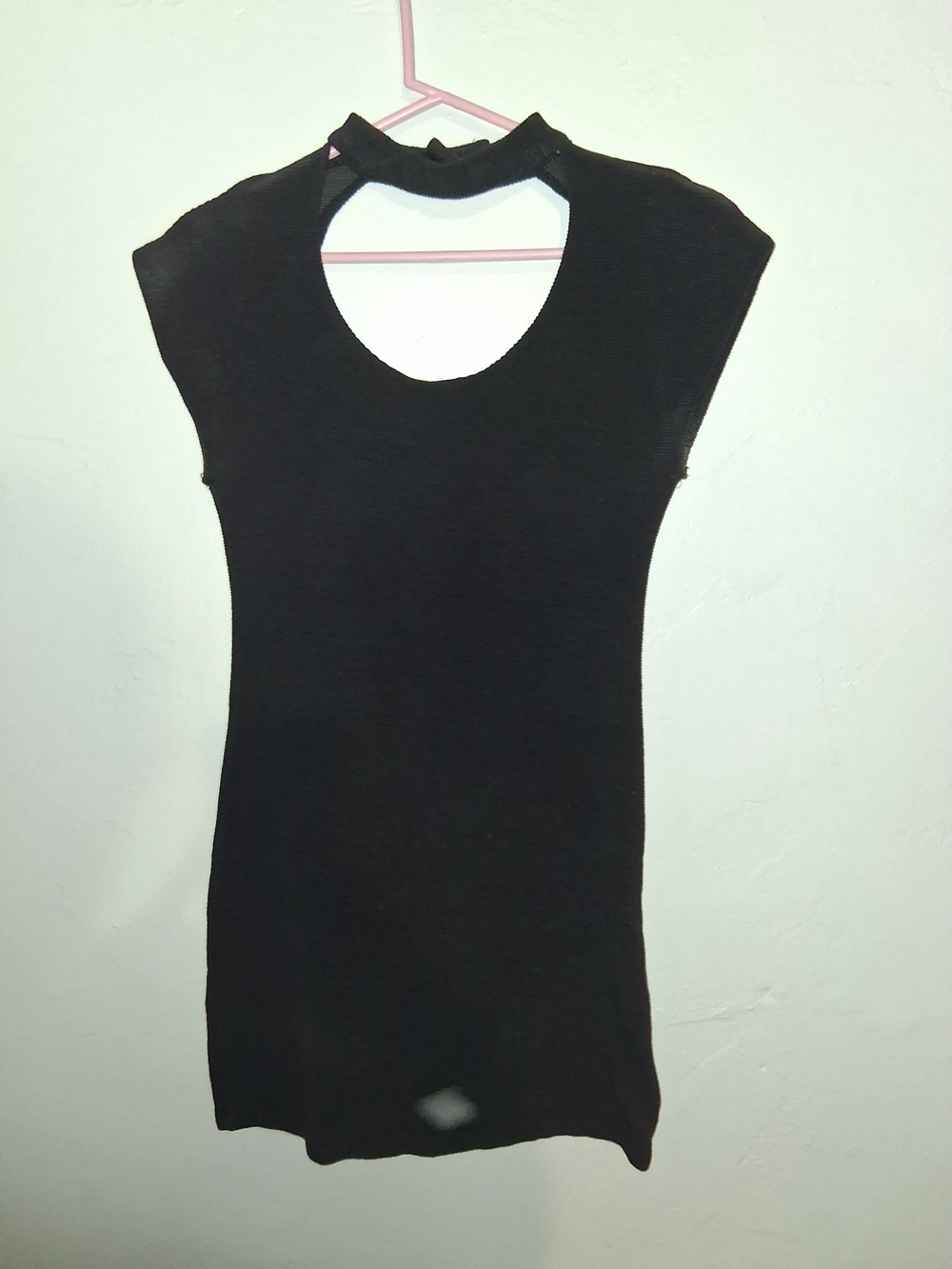 Classic Black Mini Dress with Cutout Neckline